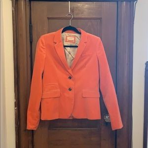 J. Crew orange velvet blazer